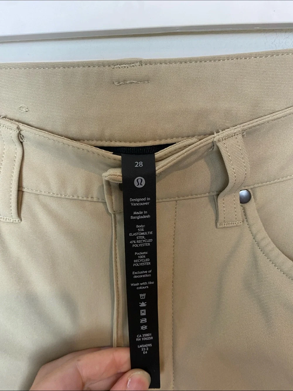 LULULEMON ABC Classic-Fit 5 Pocket Pant Performance Warpstreme Khaki Size 28
